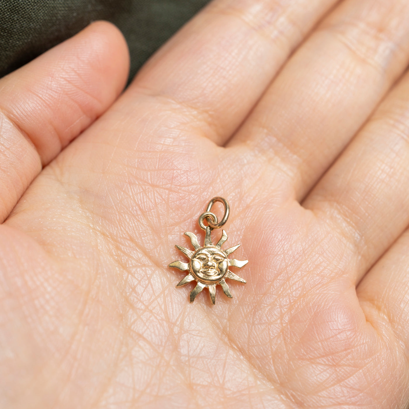 14k Yellow Gold Sun Charm