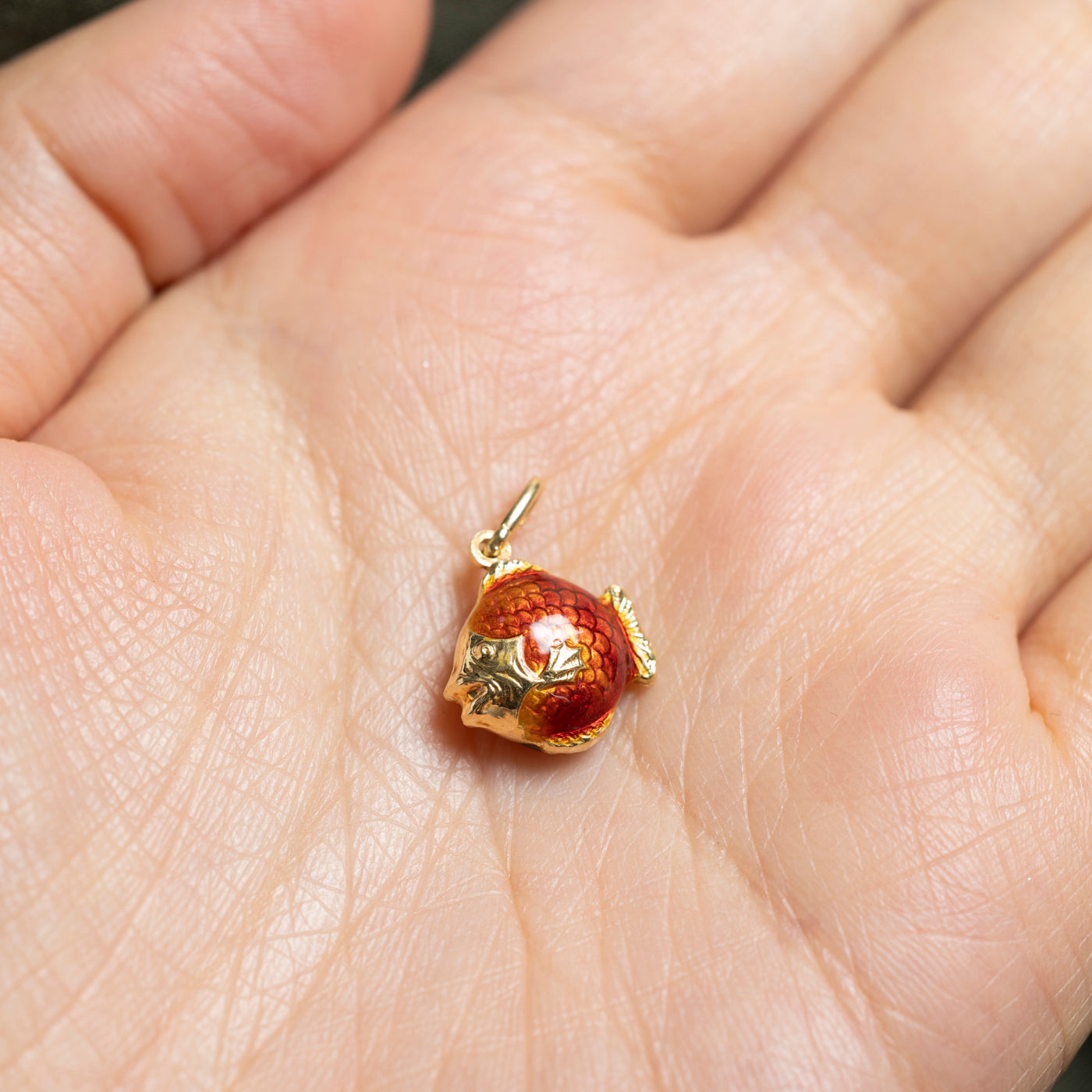 18k Yellow Gold Fish Charm