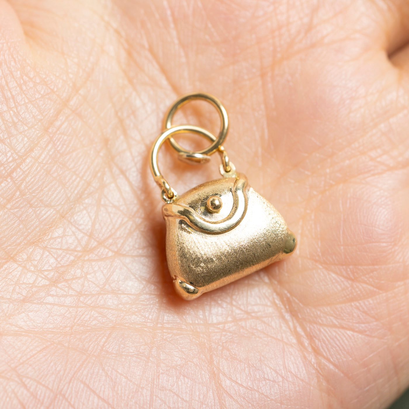 Italian 18k Yellow Gold Purse Charm