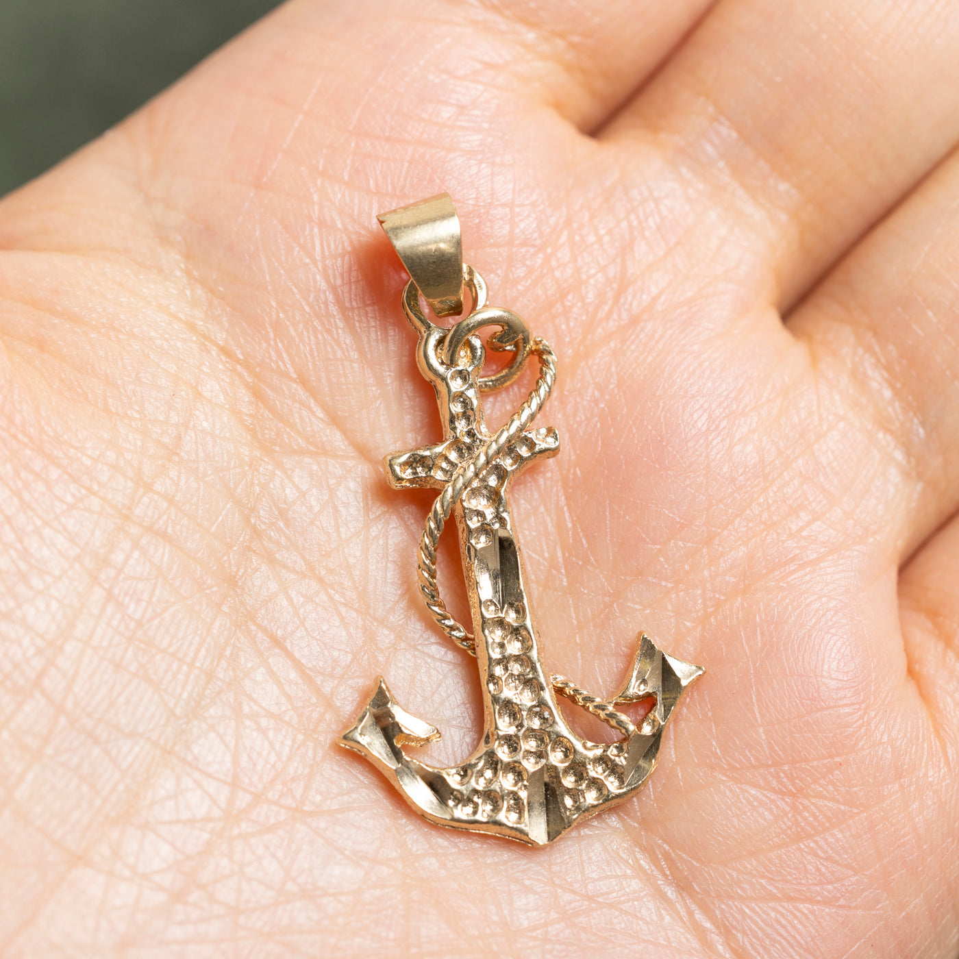 10k Yellow Gold Anchor Nautical Pendant