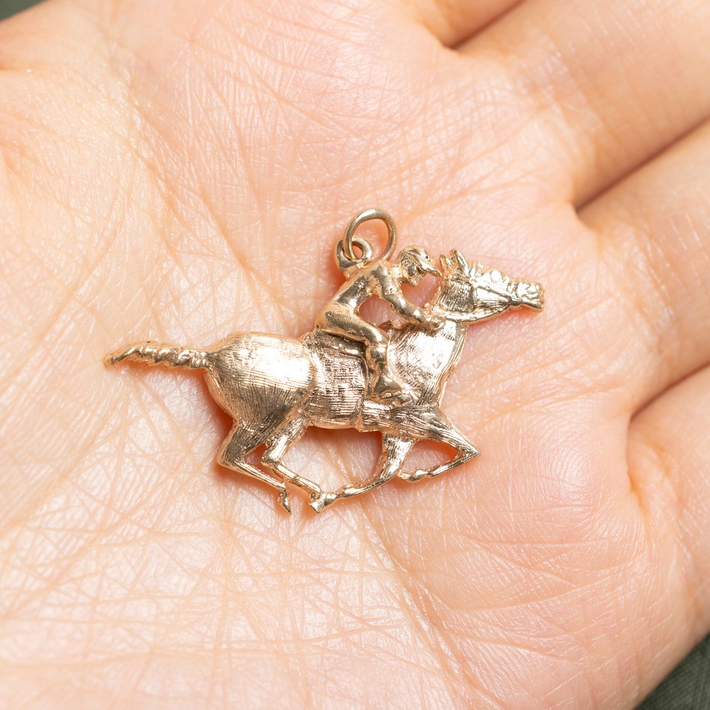 10k Yellow Gold Jockey & Horse Charm