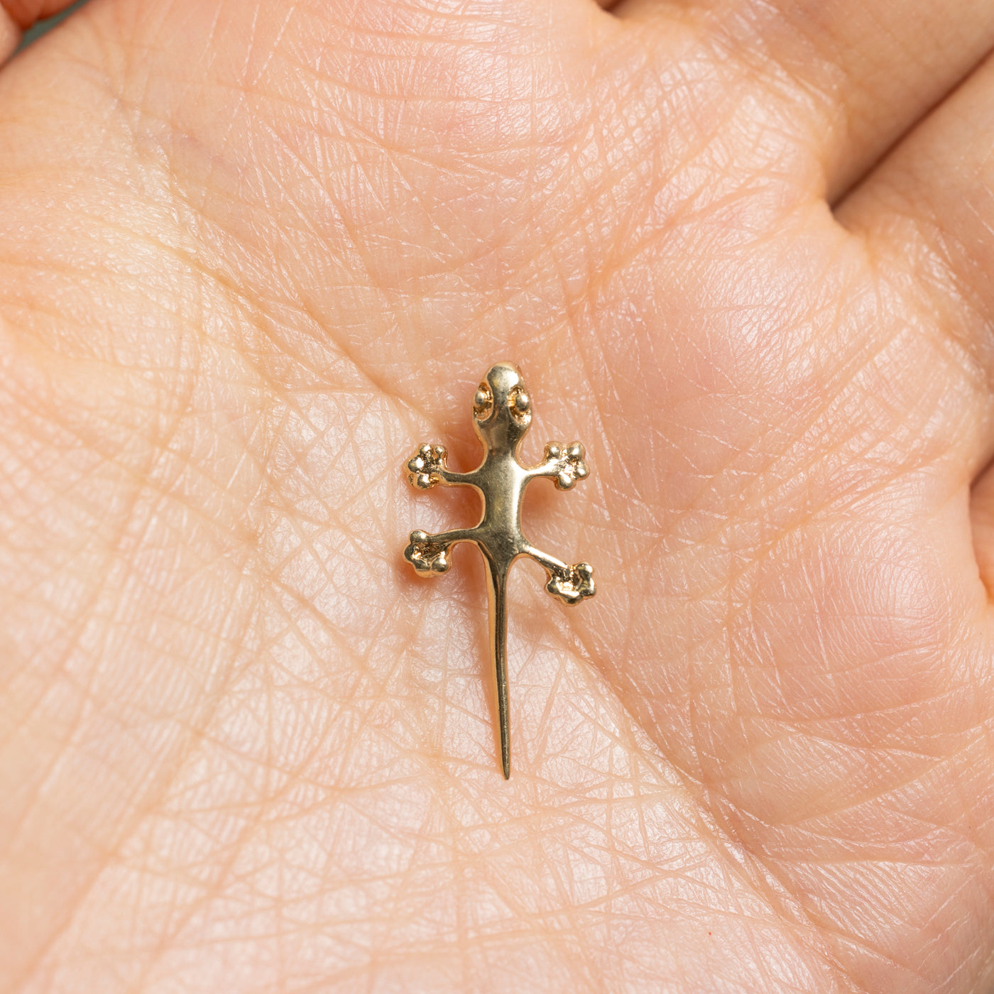 14k Yellow Gold Lizard Charm