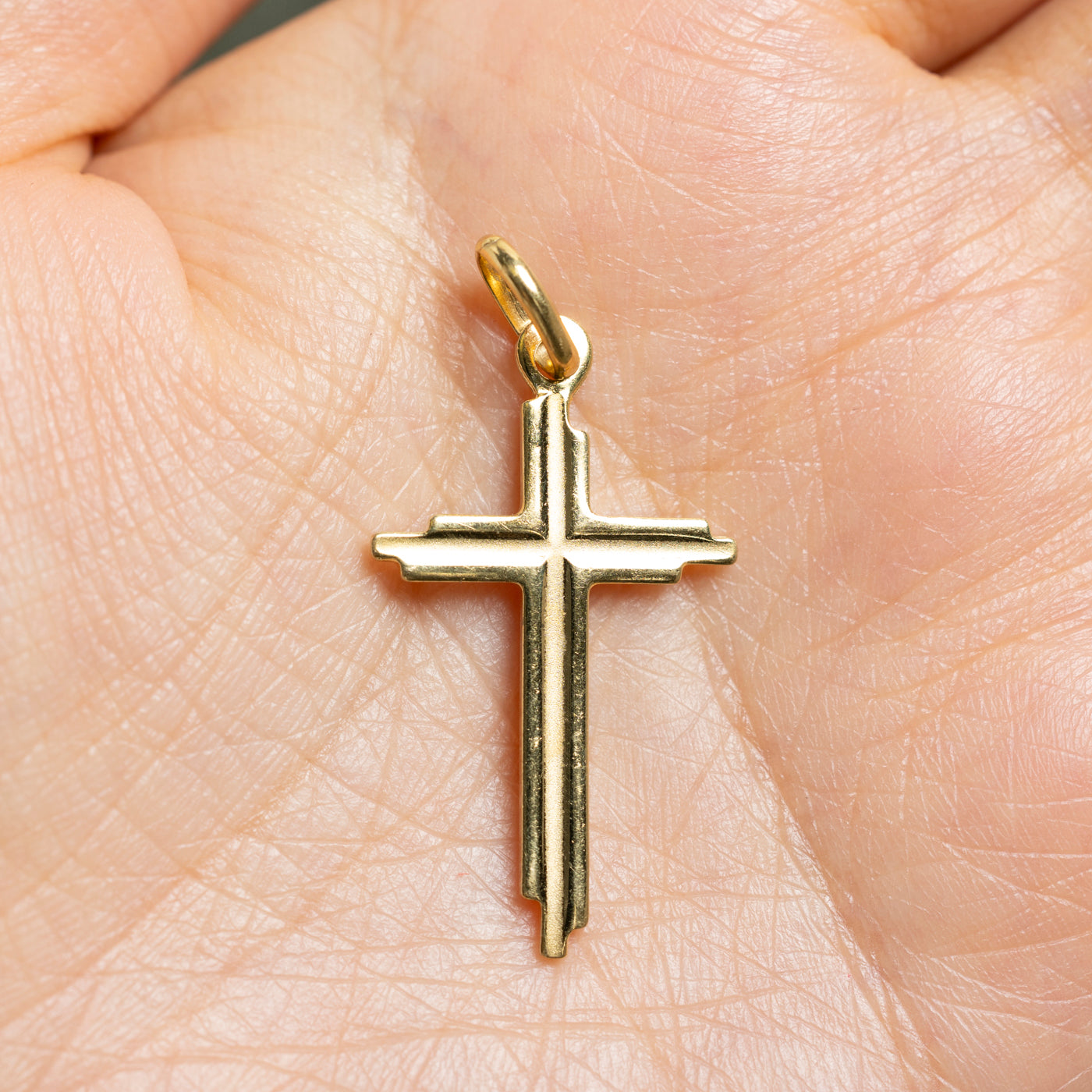 Italian 10k Yellow Gold Cross Charm