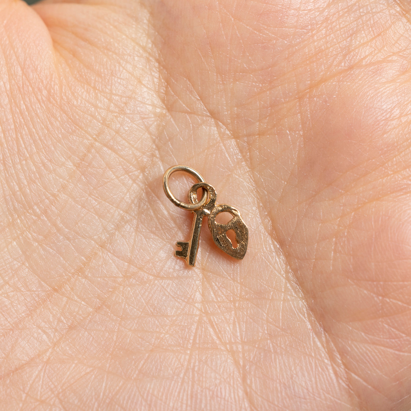 10k Yellow Gold Lock & Key Charm