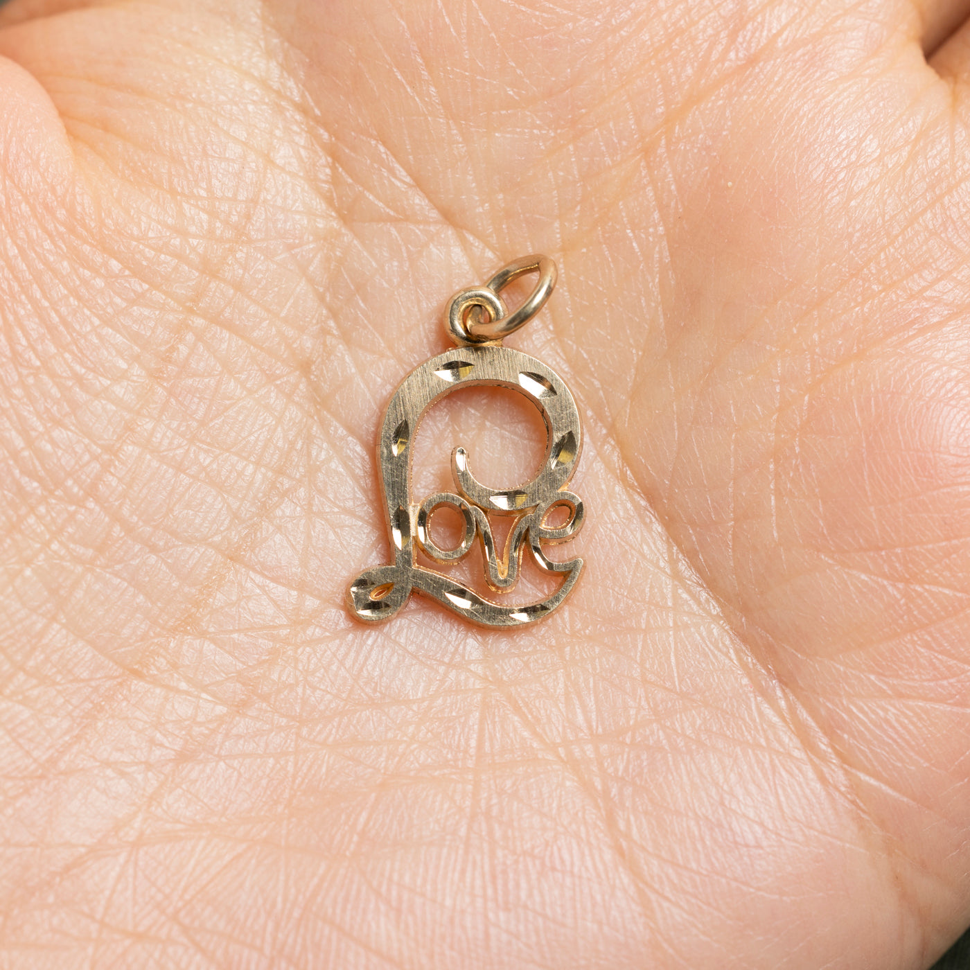 10k Yellow Gold "Love" Charm