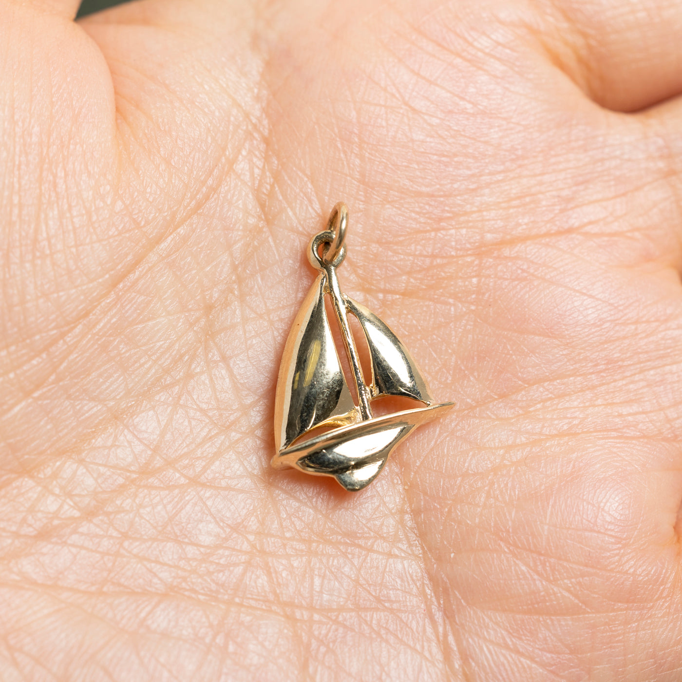 10k Yellow Gold Sailboat Charm