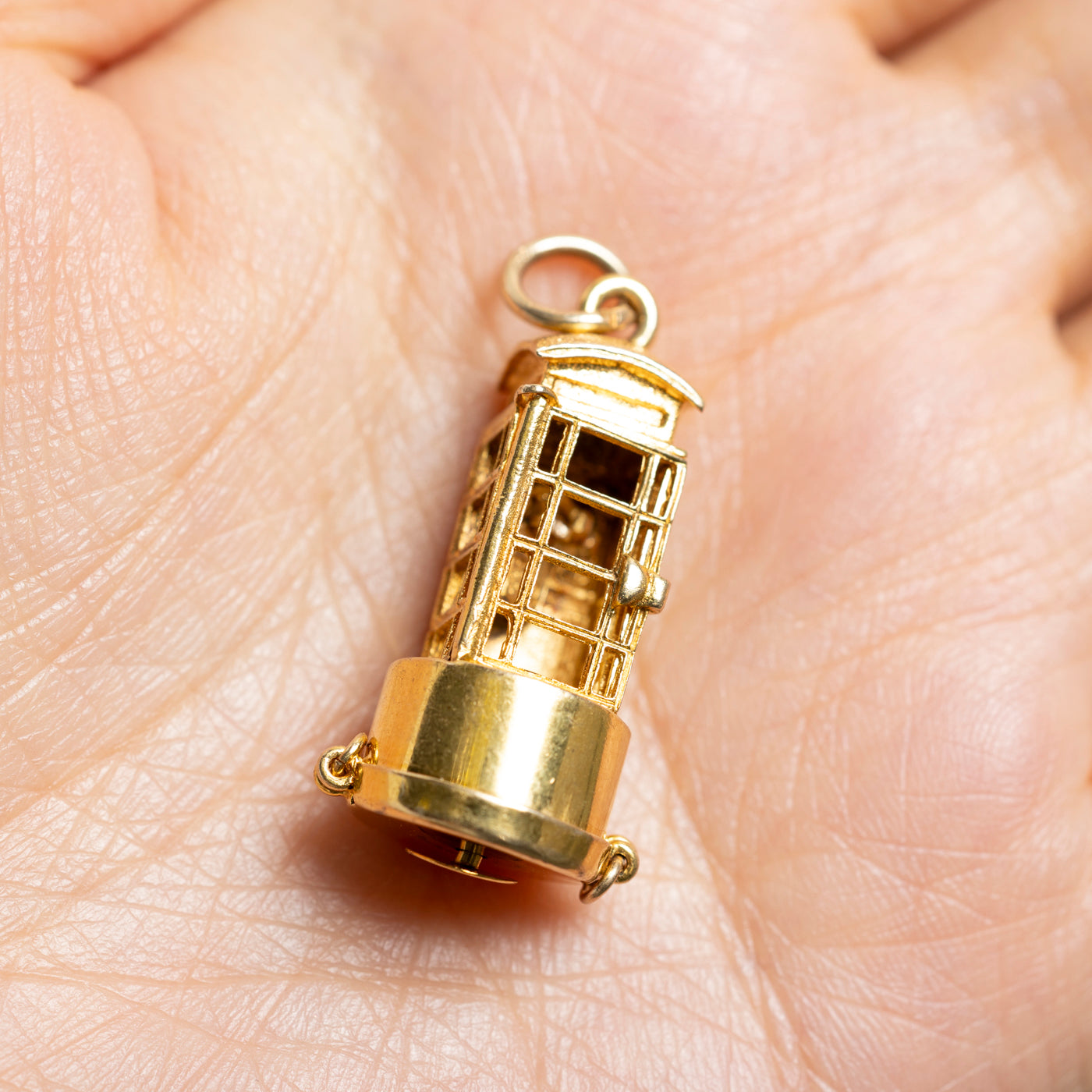9k Yellow Gold Phone Booth Charm