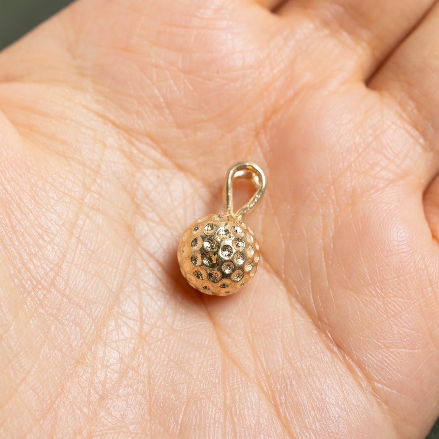 10k Yellow Gold Golf Ball Pendant