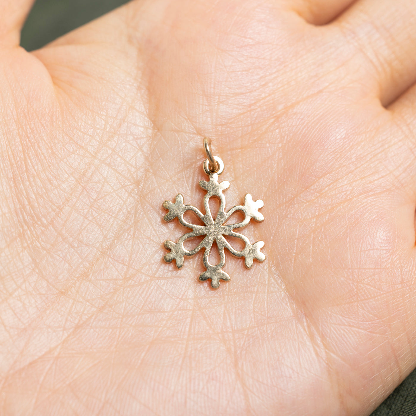10k Yellow Gold Snowflake Charm
