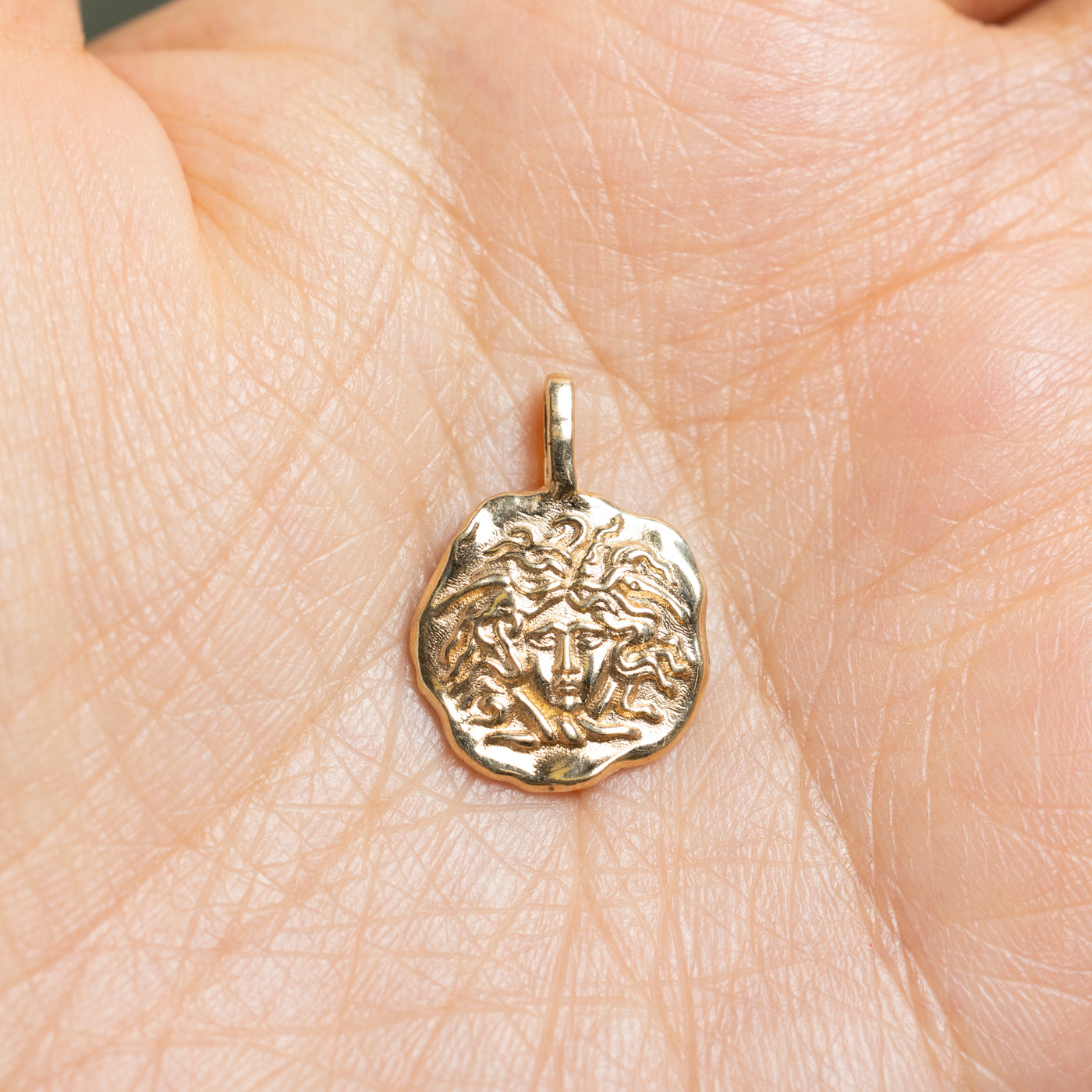 14k Yellow Gold Medusa Charm