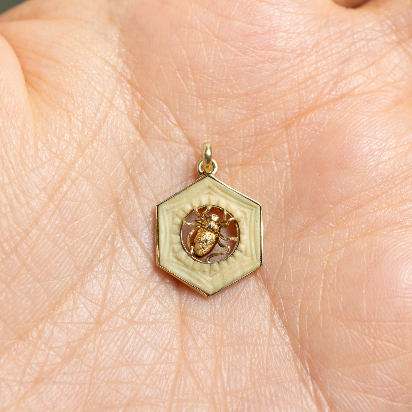 14k Yellow Gold Spider Charm