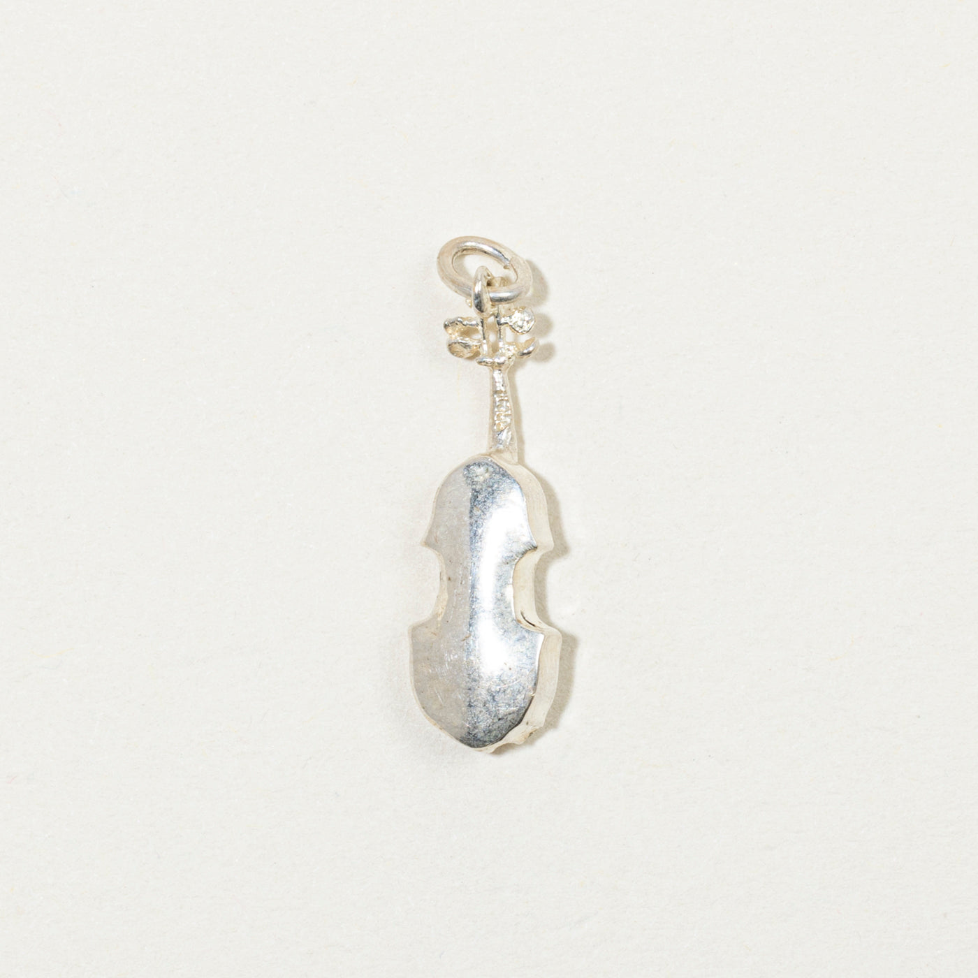 14k White Gold Violin Charm