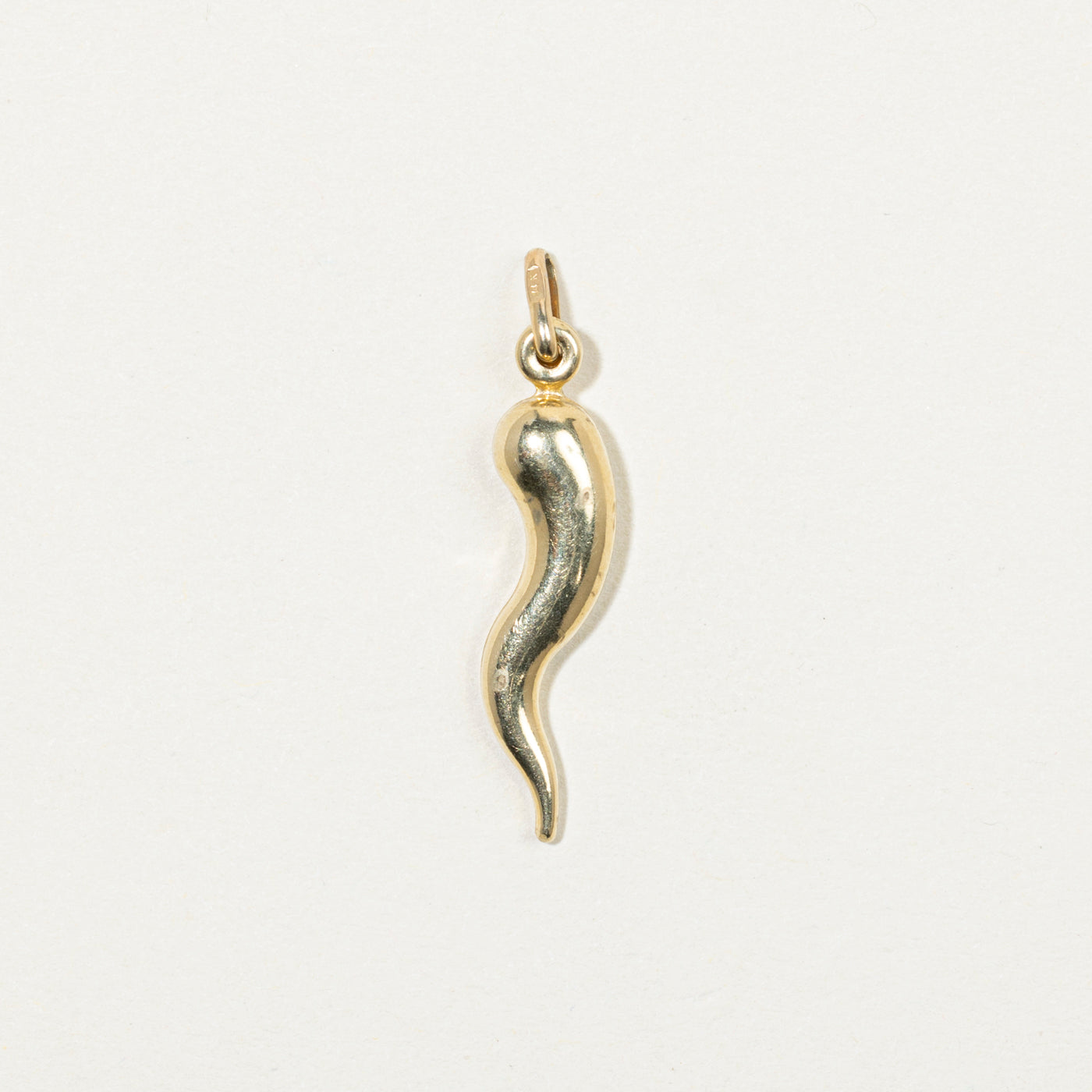 14k Yellow Gold Italian Cornicello Charm