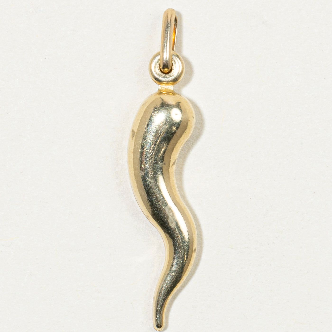 14k Yellow Gold Italian Cornicello Charm