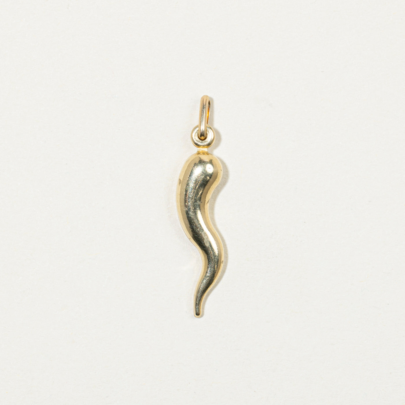 14k Yellow Gold Italian Cornicello Charm