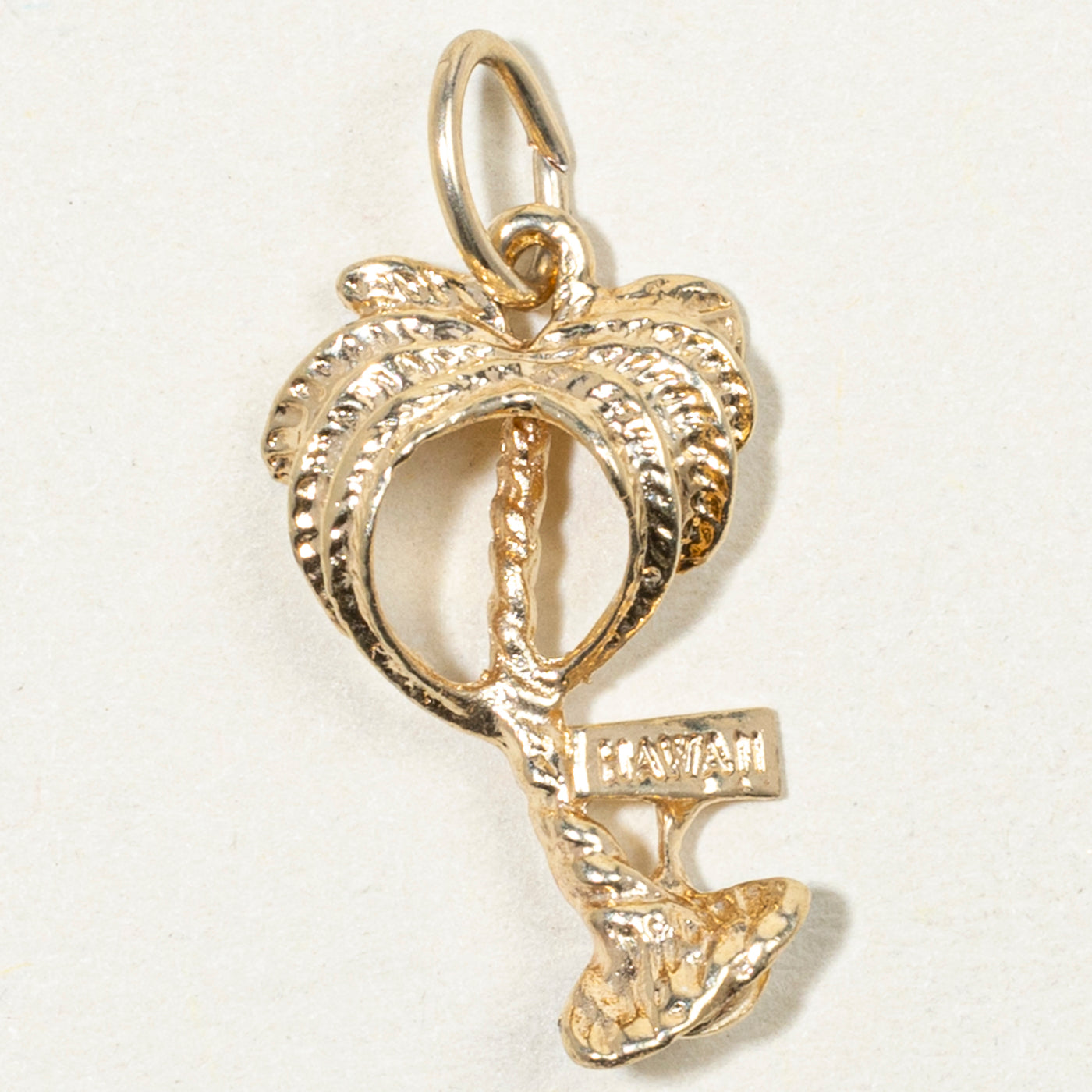 14k Yellow Gold Palm Tree "Hawaii" Charm