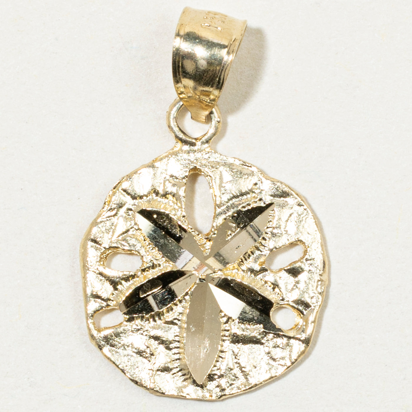 14k Yellow Gold Sand Dollar Pendant
