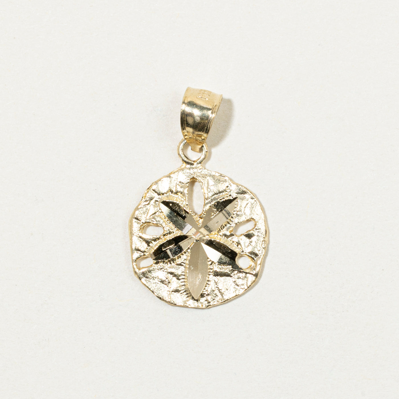 14k Yellow Gold Sand Dollar Pendant
