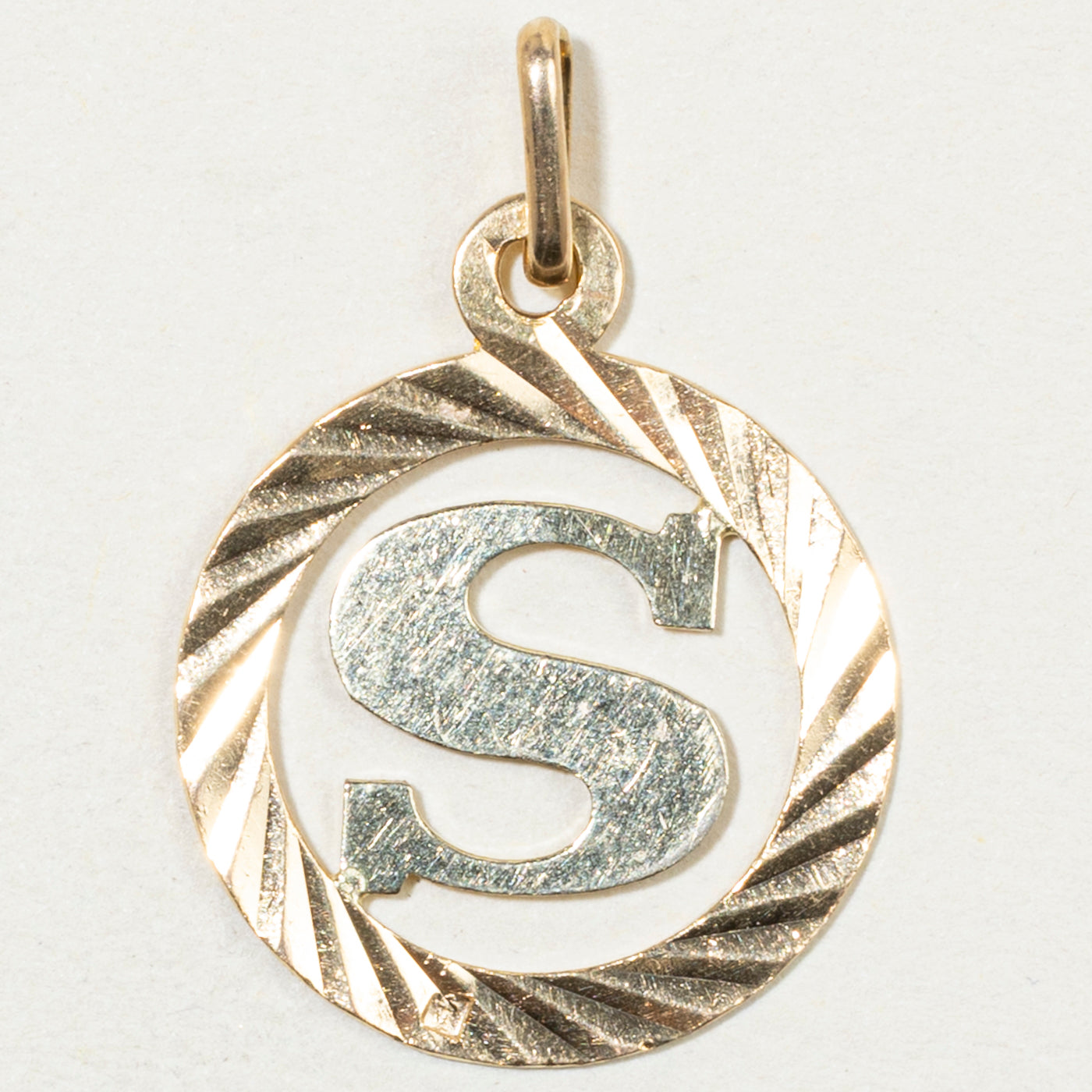Vintage Italian 18k Yellow Gold Letter S Initial Charm