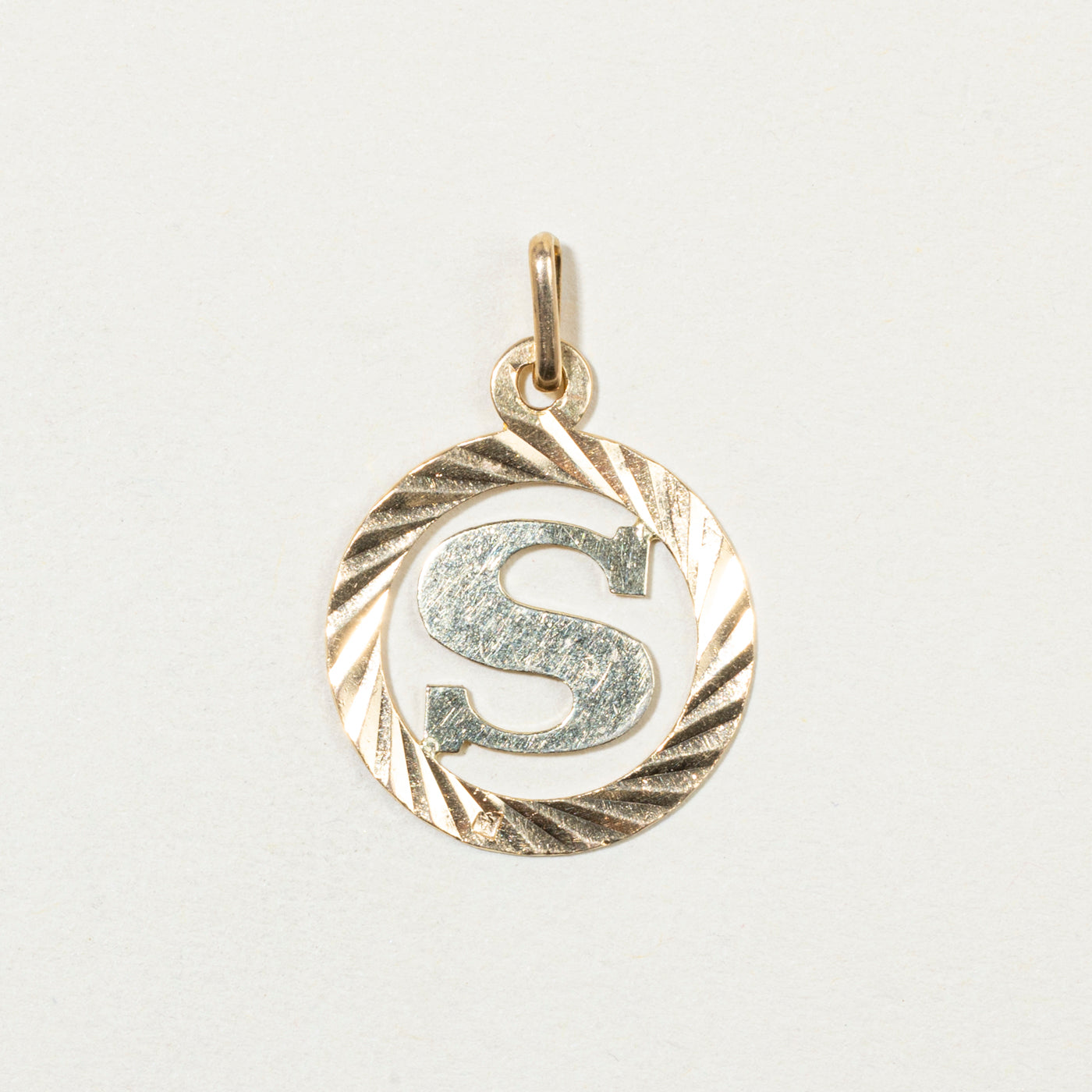 Vintage Italian 18k Yellow Gold Letter S Initial Charm