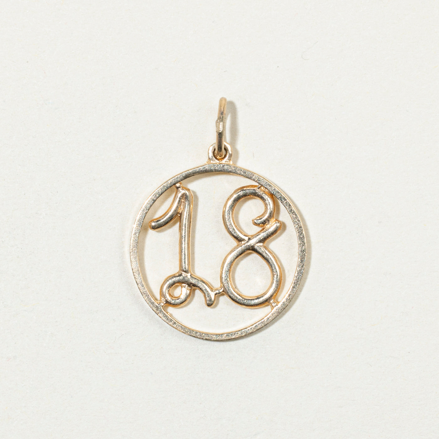 10k Yellow Gold Number 18 Charm
