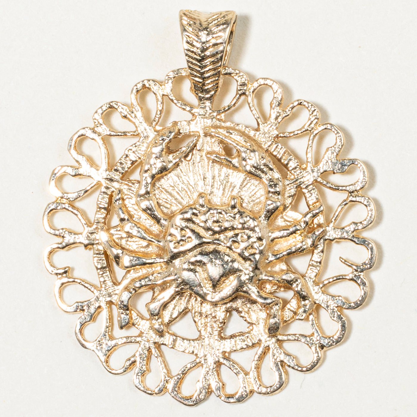 14k Yellow Gold Cancer Zodiac Pendant