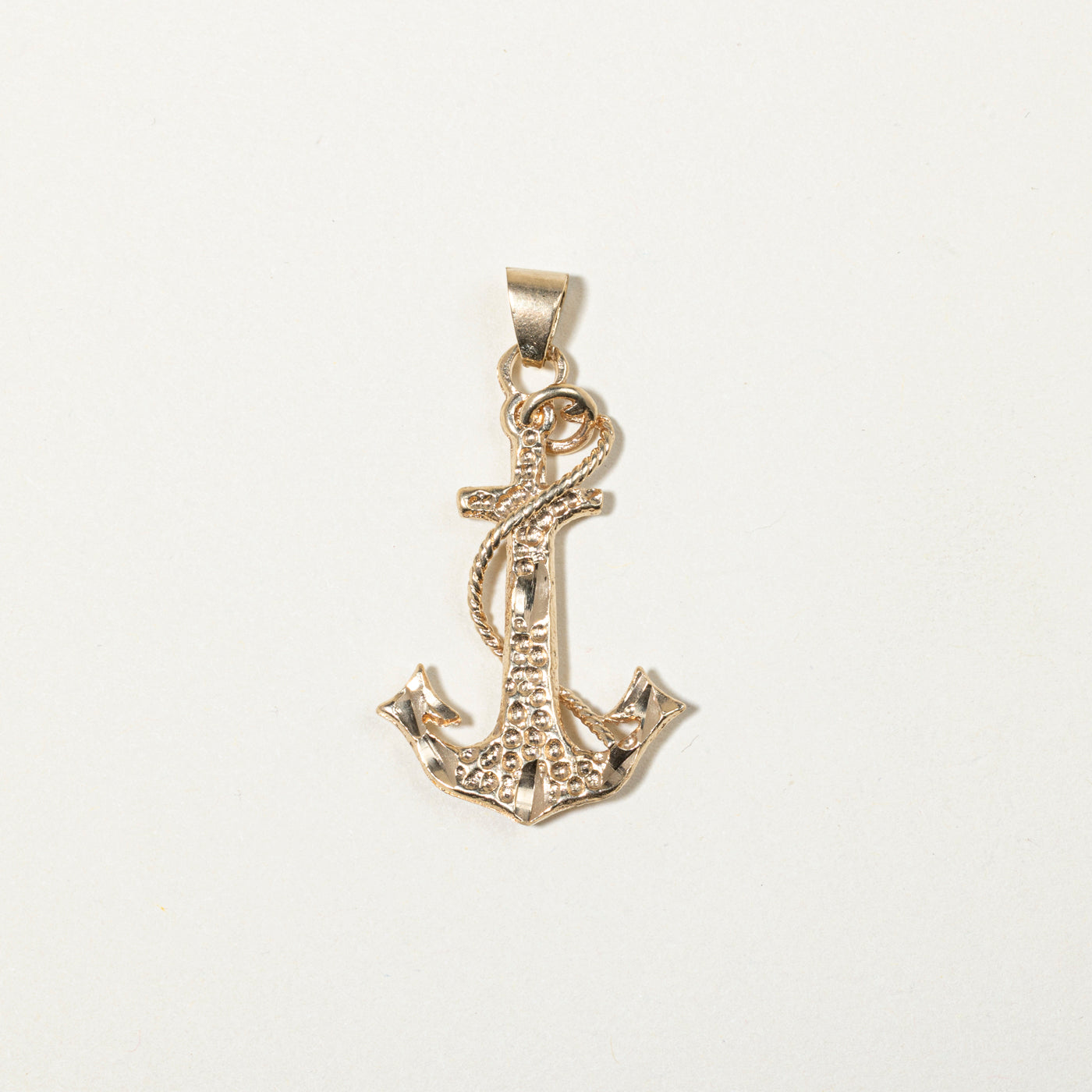 10k Yellow Gold Anchor Nautical Pendant