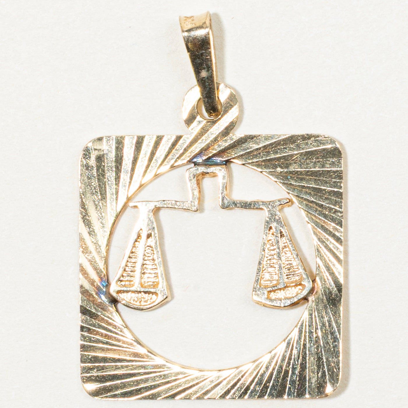 10k Yellow Gold Libra Zodiac Pendant