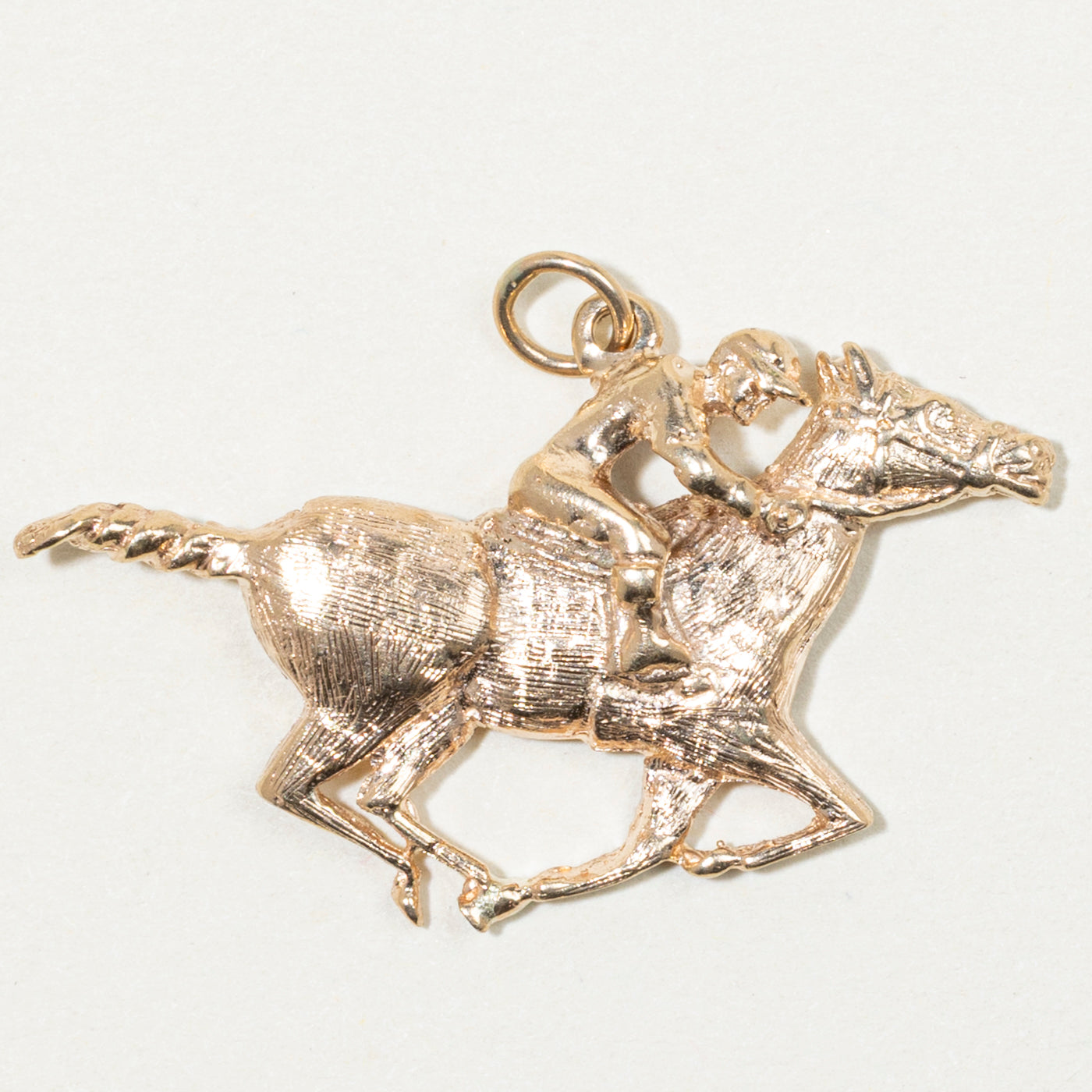 10k Yellow Gold Jockey & Horse Charm