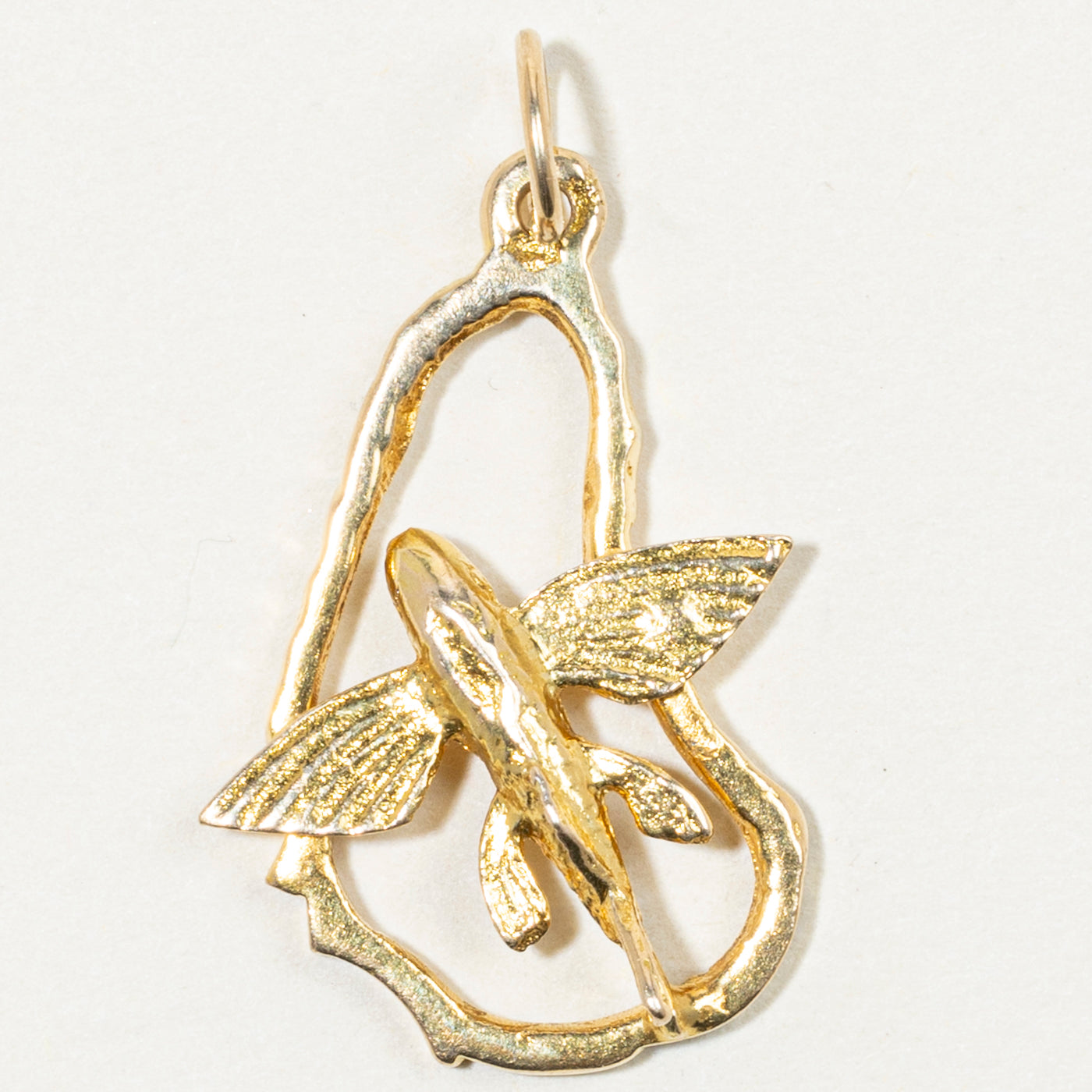 14k Yellow Gold Flying Fish Charm