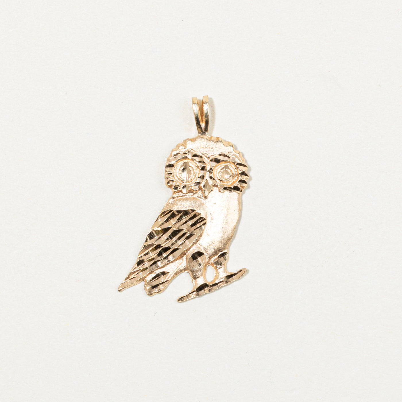 10k Yellow Gold Owl Pendant