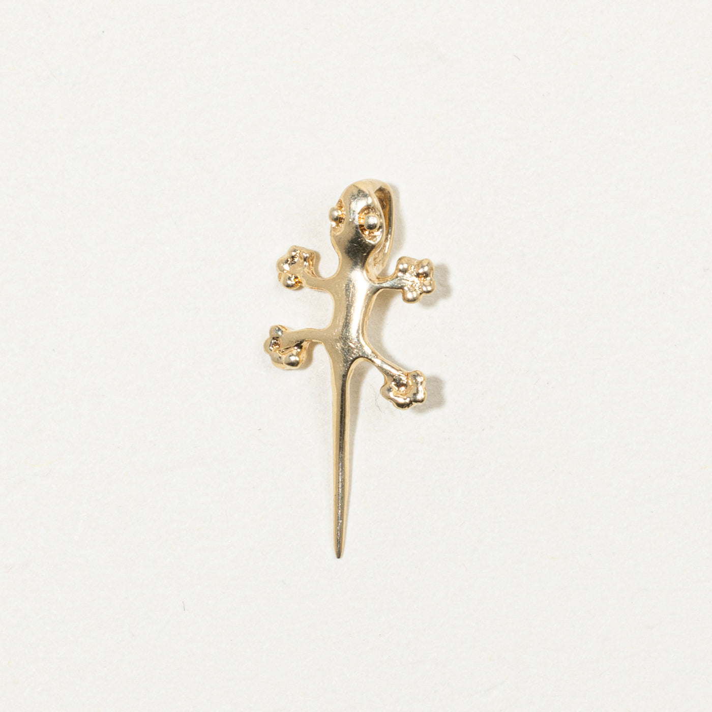 14k Yellow Gold Lizard Charm