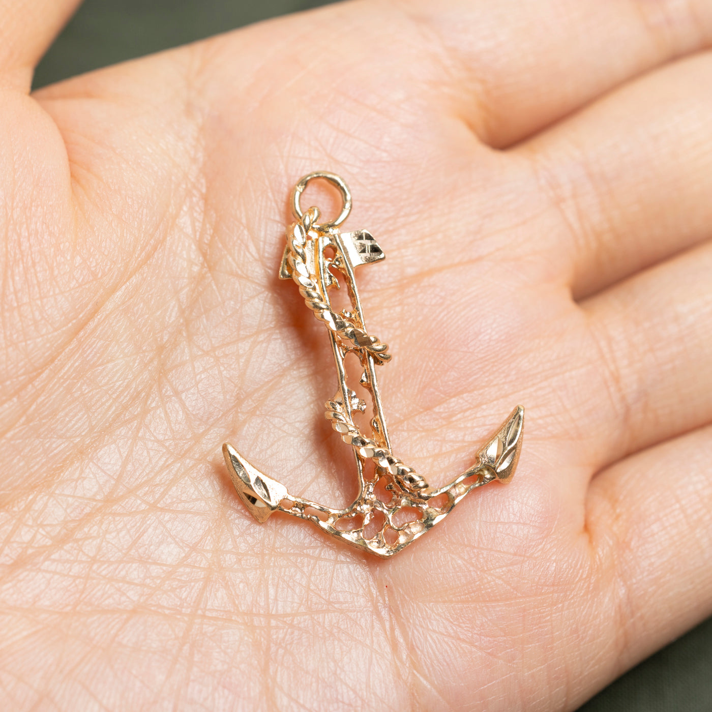 10k Yellow Gold Anchor Nautical Charm