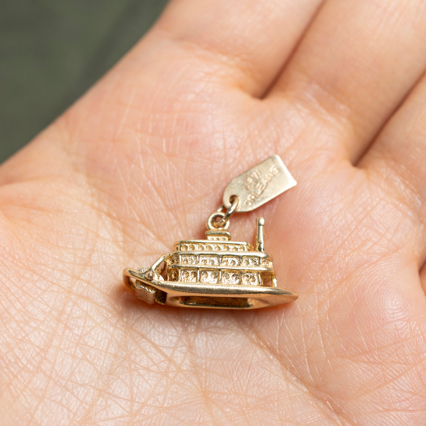 14k Yellow Gold "New Orleans" Riverboat Charm