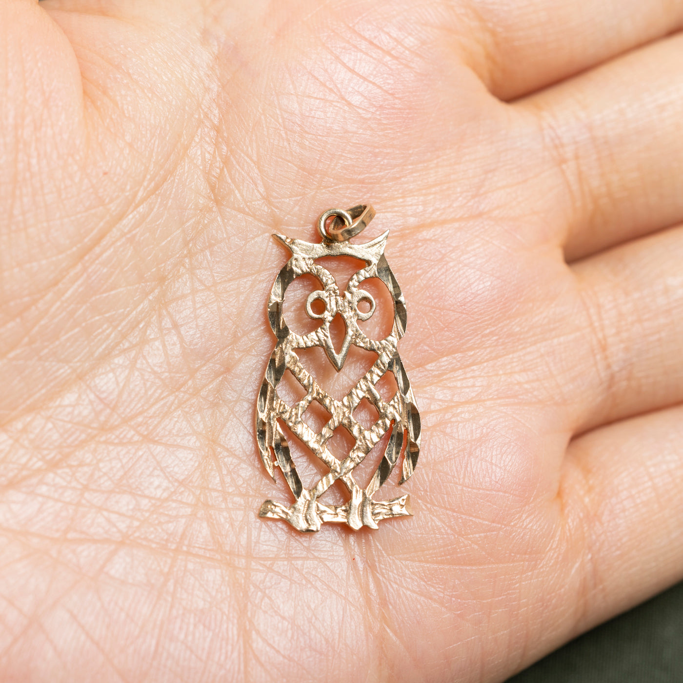 10k Yellow Gold Owl Charm