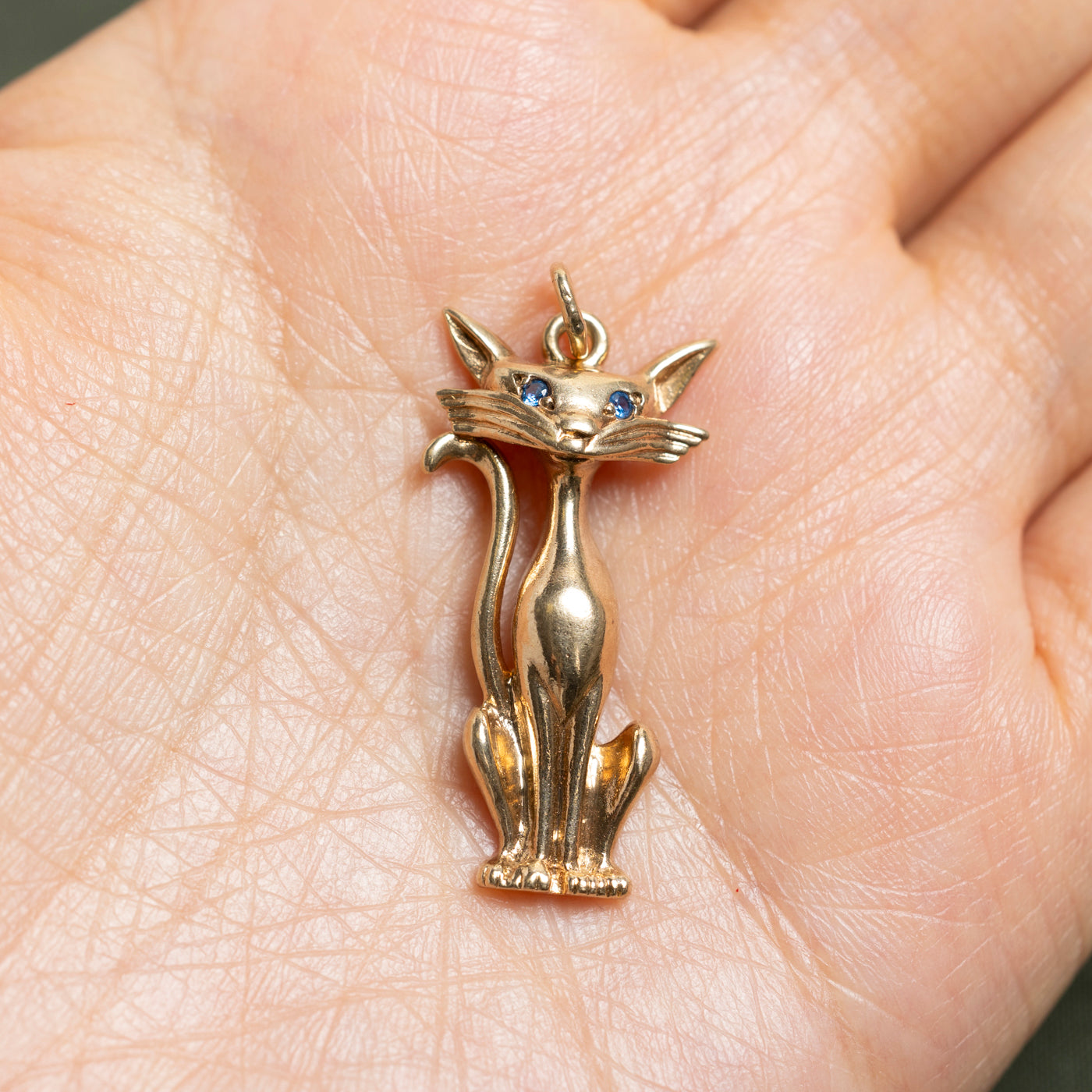 10k Yellow Gold Cat Charm