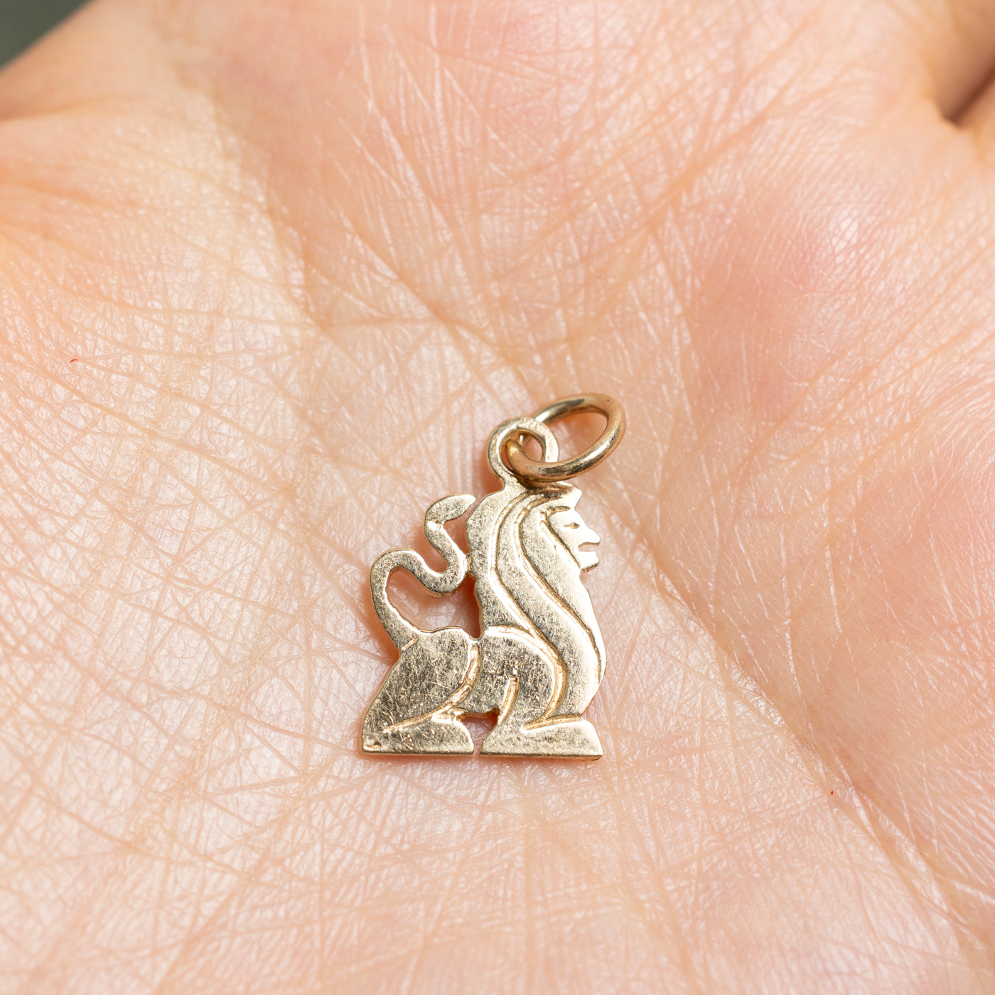 10k Yellow Gold Lion Charm