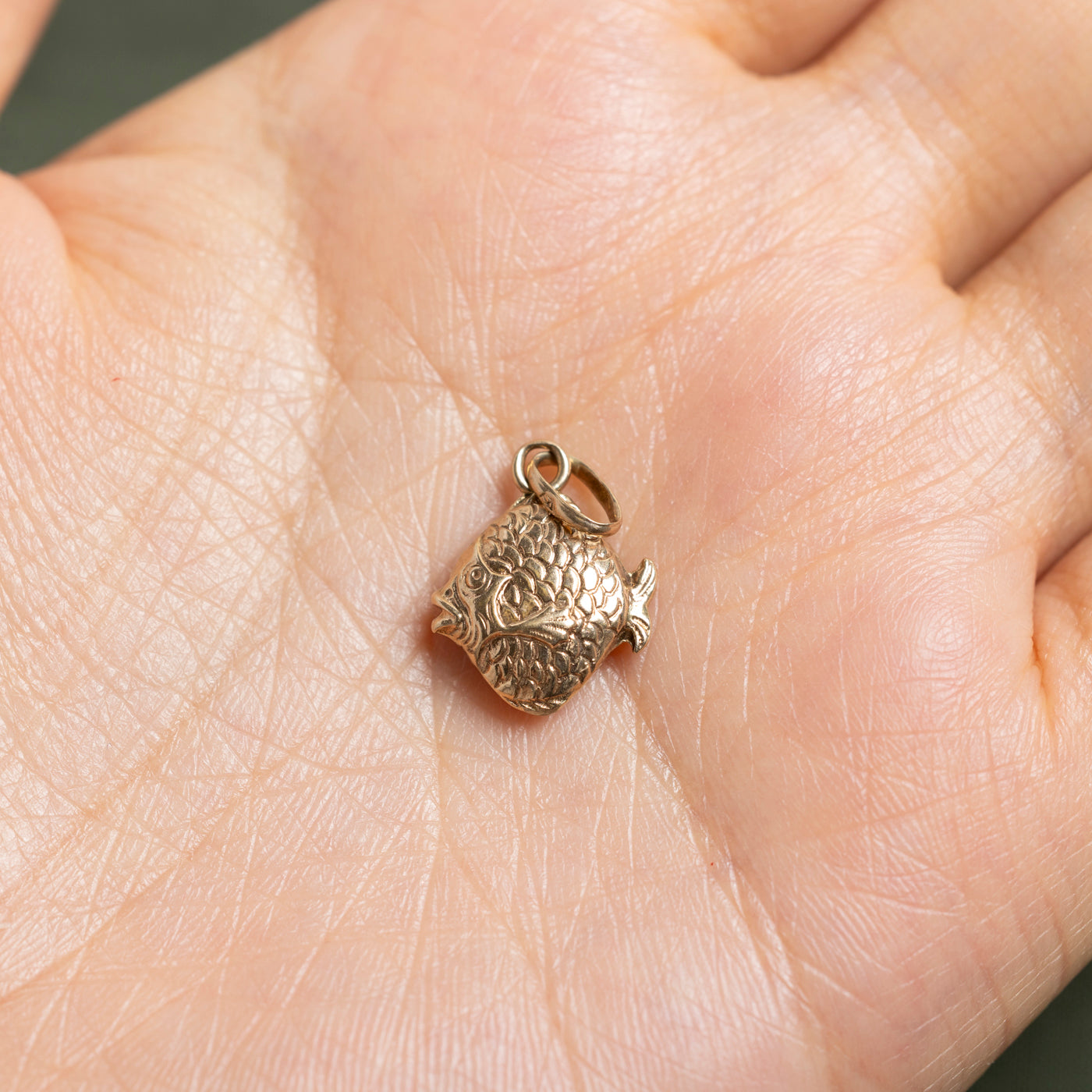 10k Yellow Gold Puffer Fish Charm