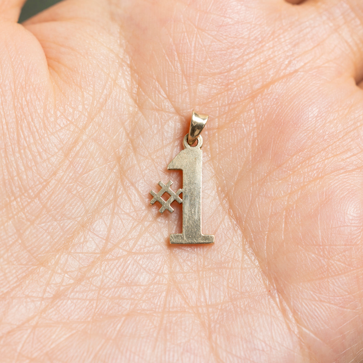 10k Yellow Gold "# 1" Pendant