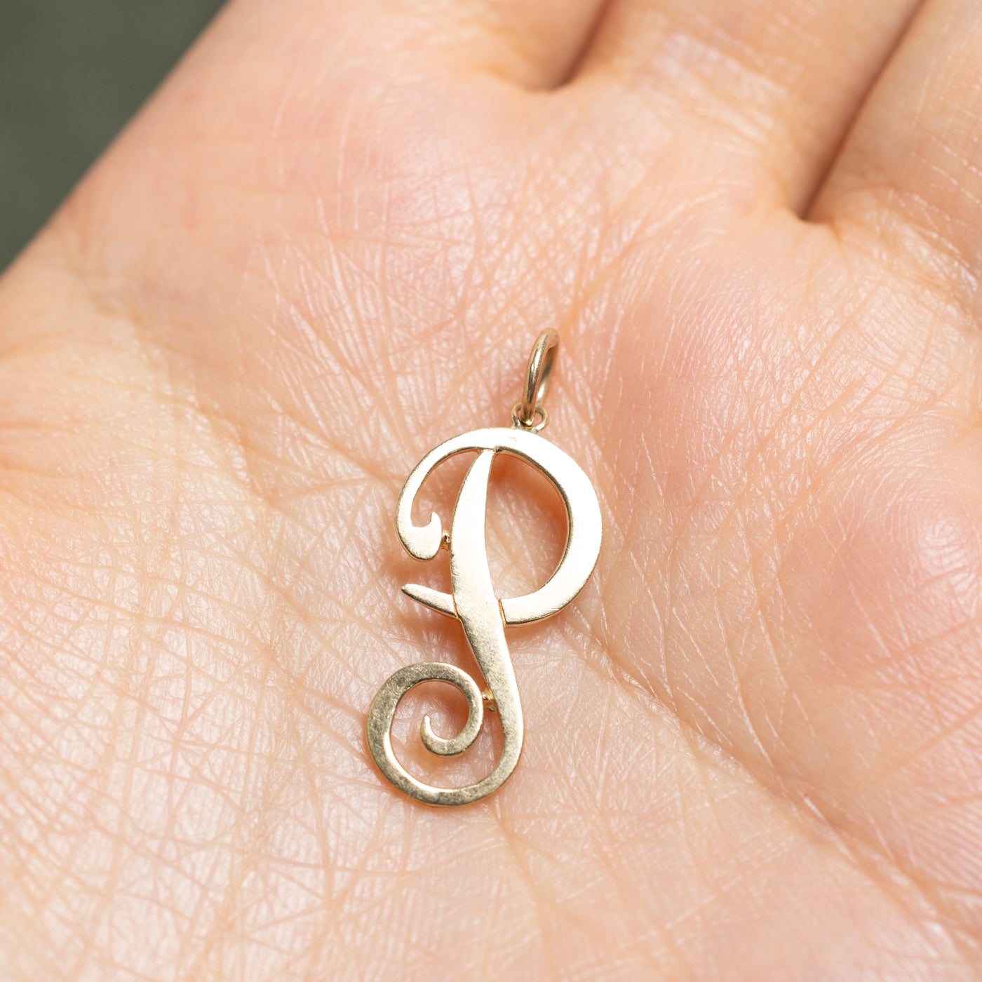 10k Yellow Gold "P" Initial Charm