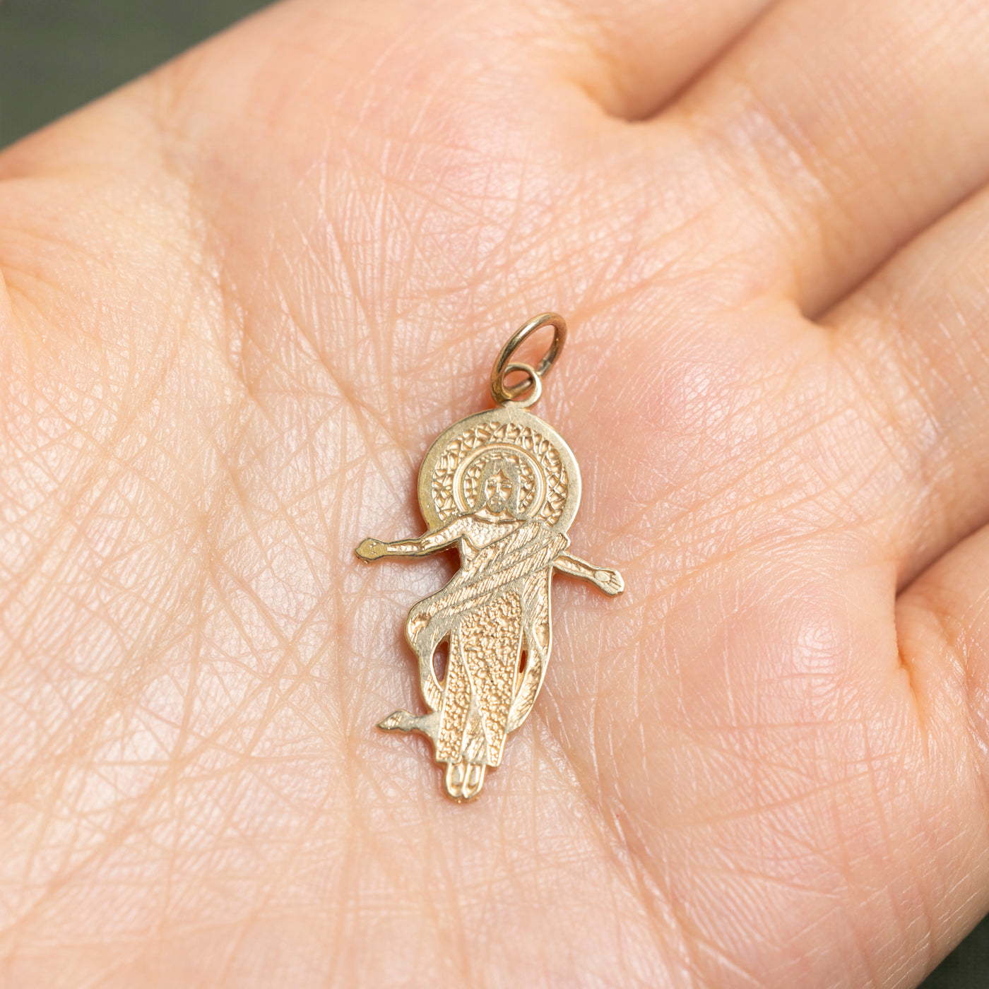 10k Yellow Gold Jesus Charm
