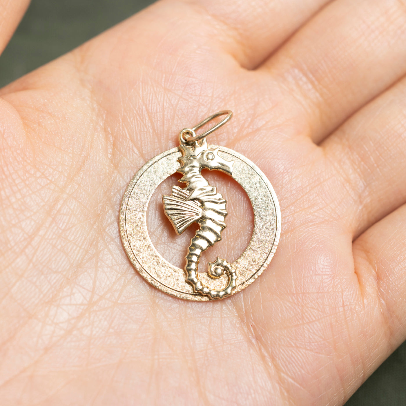 14k Yellow Gold Sea Horse Charm