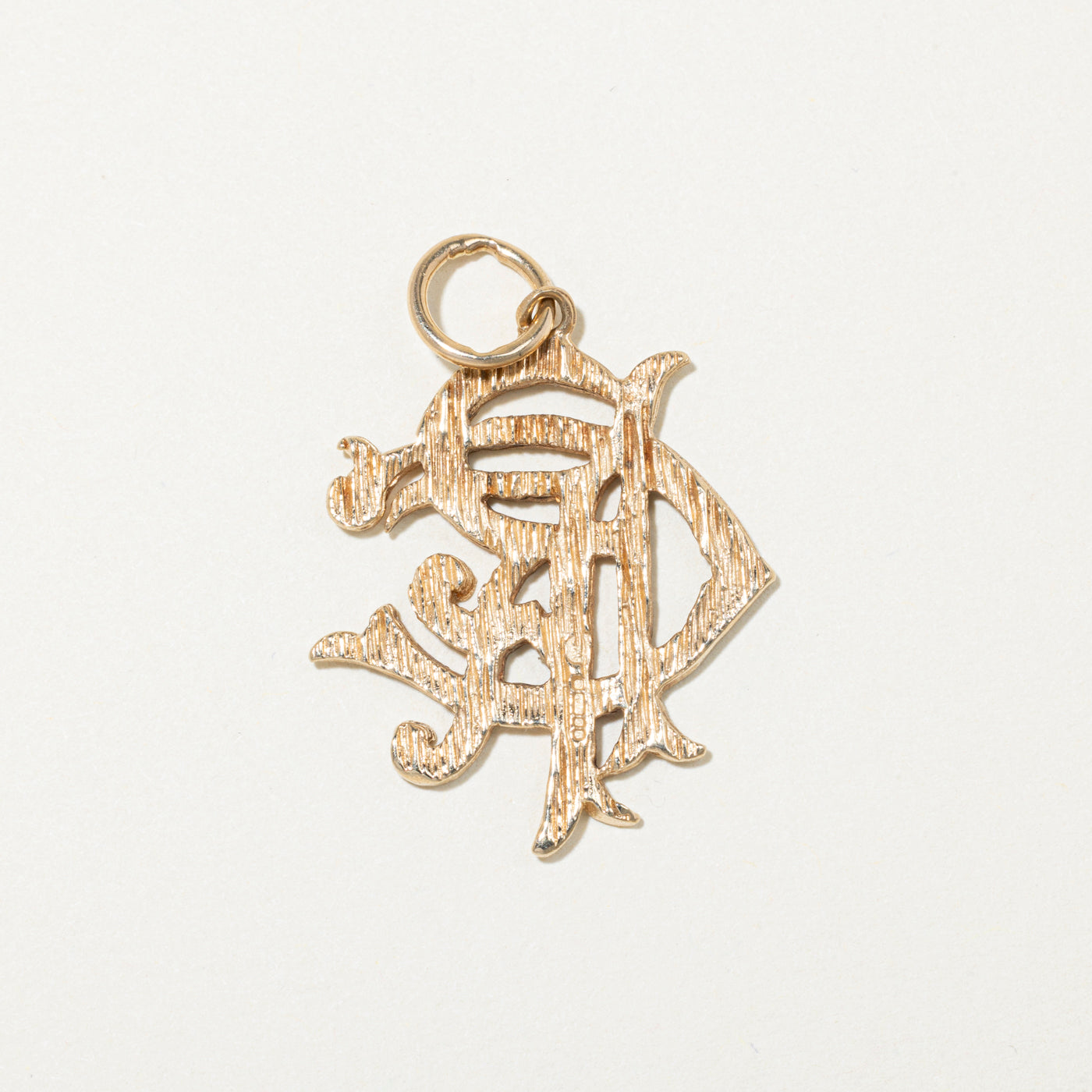 Breloque initiale « RFC » en or jaune 9 carats