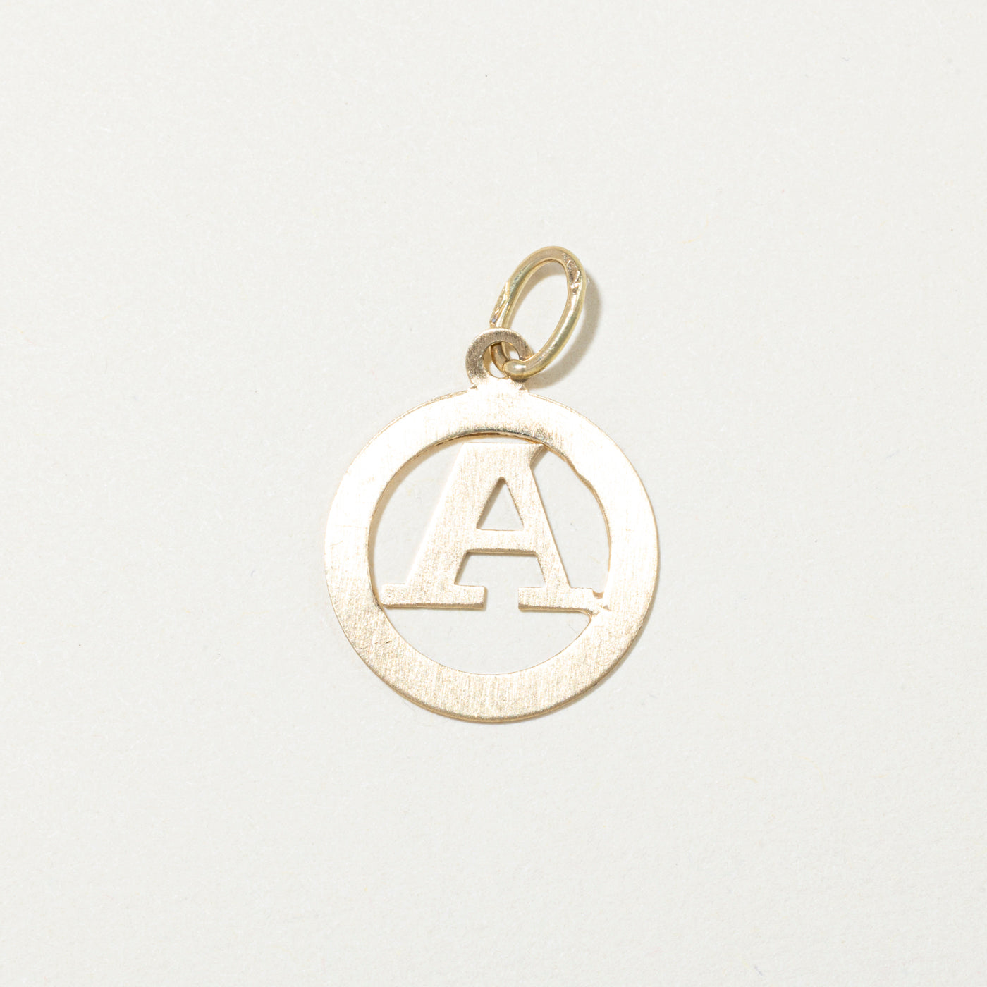 14k Yellow Gold "A" Initial Charm