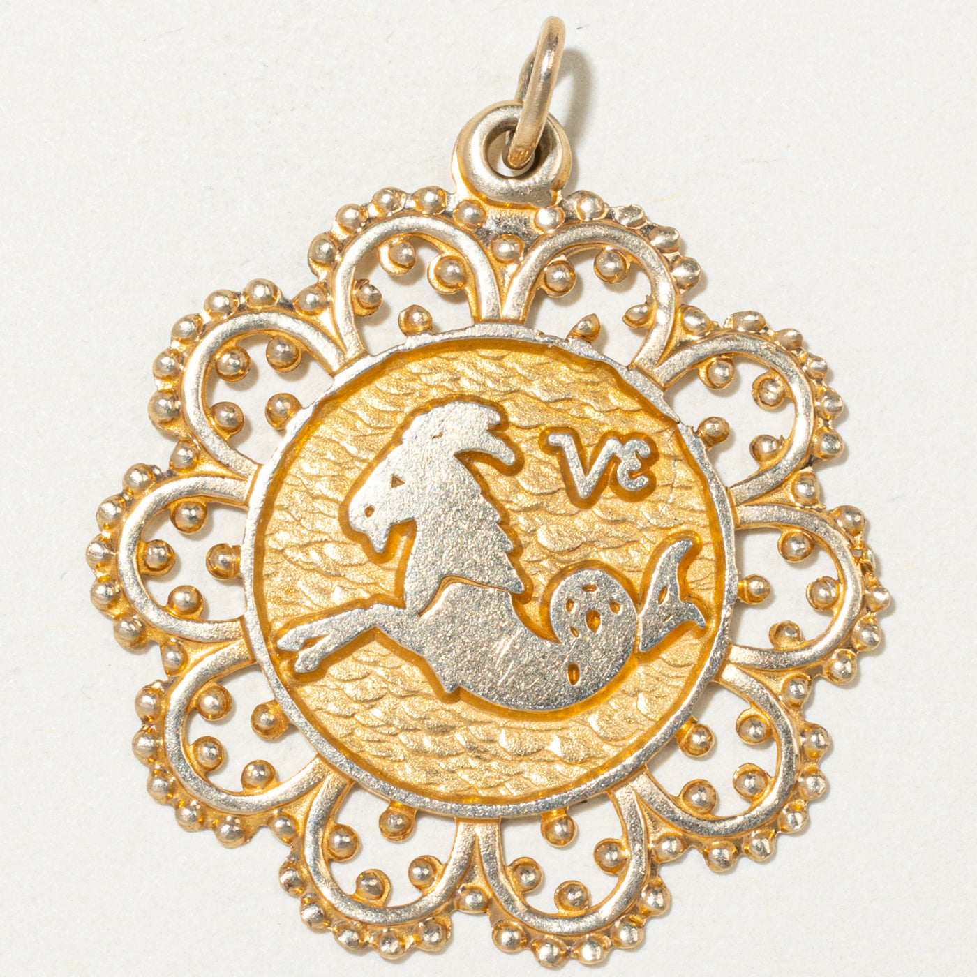 14k Yellow Gold Capricorn Zodiac Charm