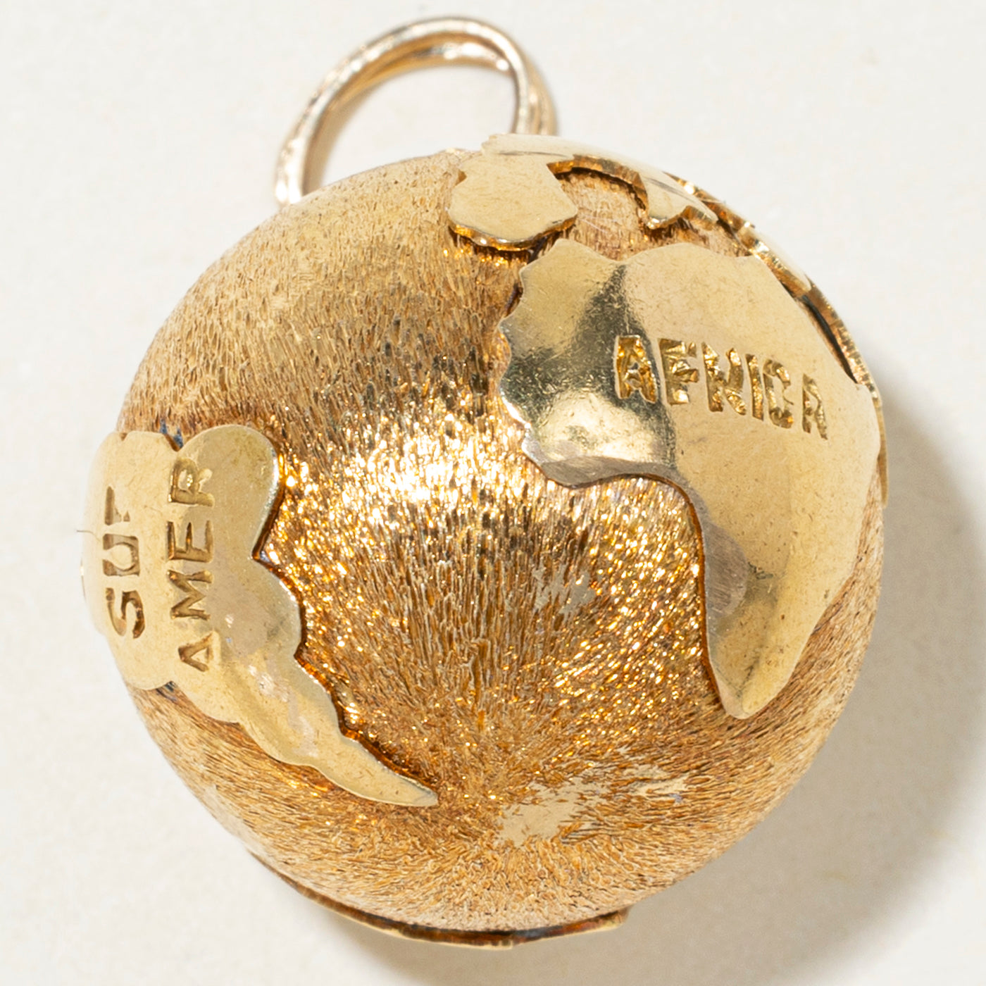 18k Yellow Gold Globe Charm
