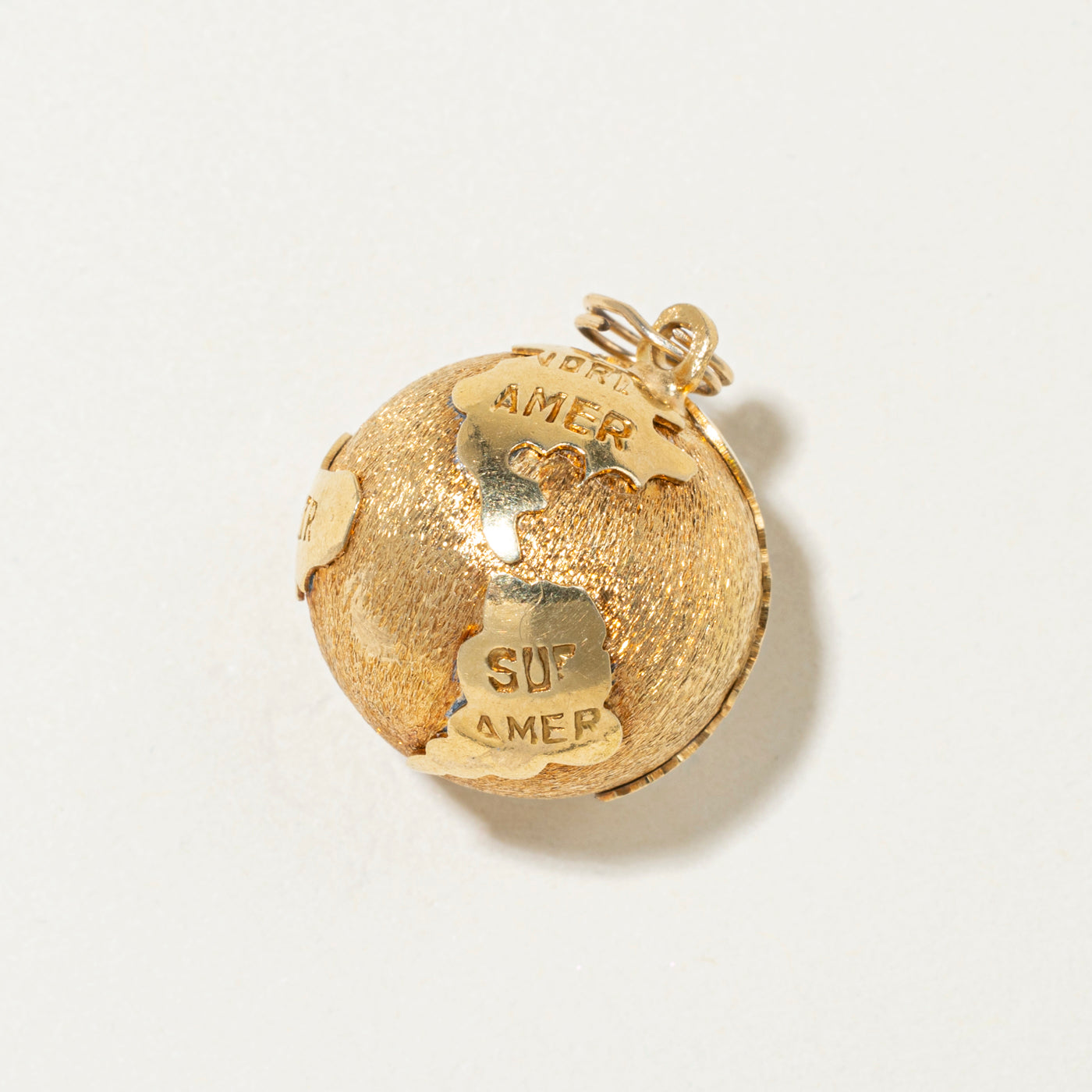 18k Yellow Gold Globe Charm