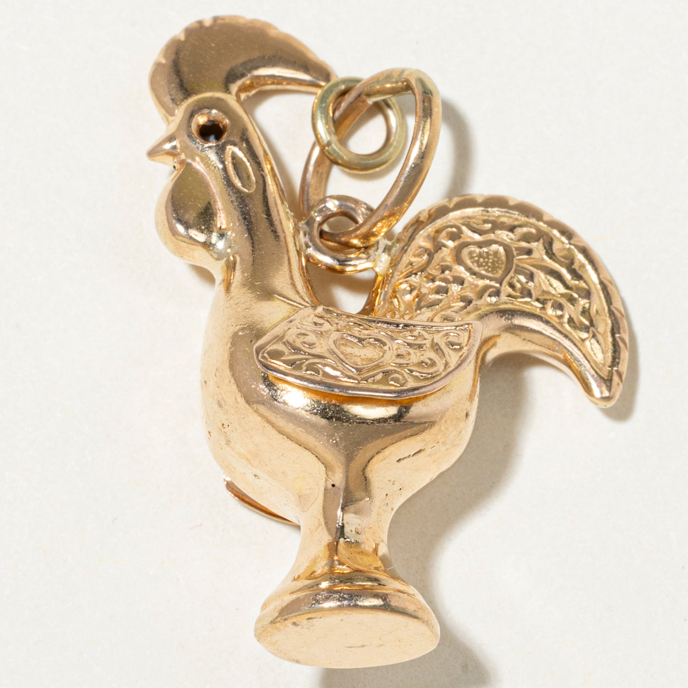 Portuguese 19k Yellow Gold Rooster Charm
