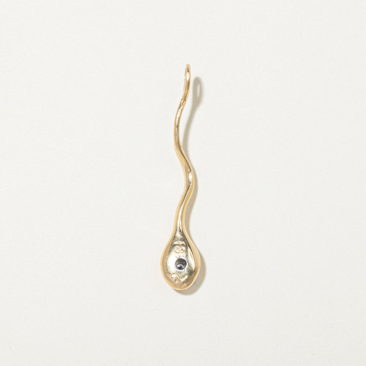 18k Yellow Gold Diamond Tadpole Pendant | 0.03ct