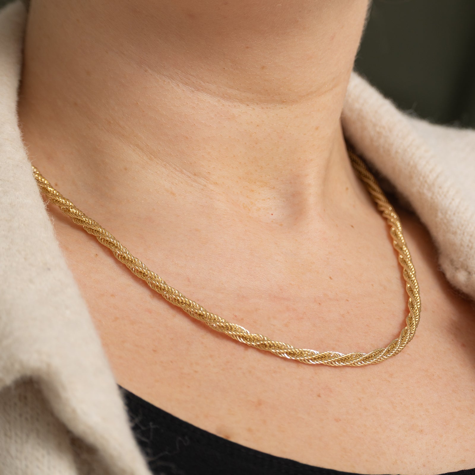 14k Yellow Gold Rope Chain | 17.5"